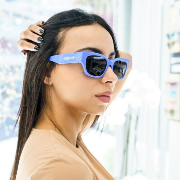 Celine MONOCHROMS Women Sunglasses Blue Grey Cat Eye CL40197U 92A BRAND NEW - Picture 10 of 10